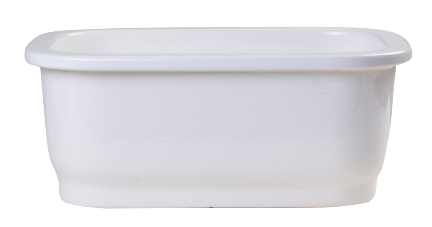 ALFI brand Small Rectangular Fireclay Undermount or Drop In Prep / Bar Sink