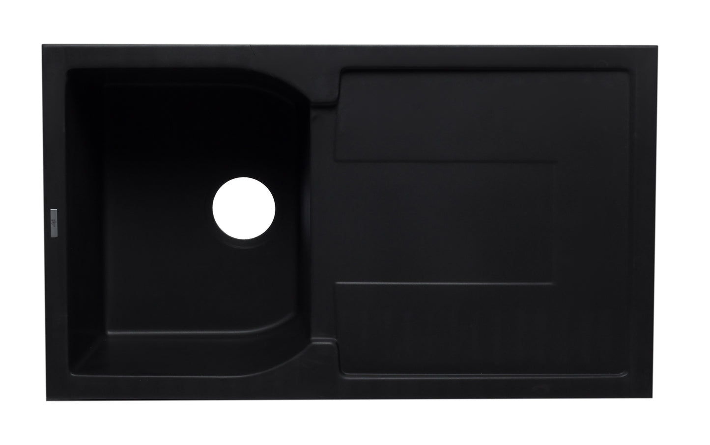 ALFI brand Black 34" Single Bowl Granite Composite Kitchen Sink with Drainboard