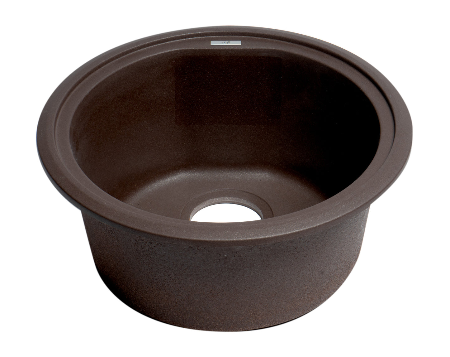 ALFI brand Chocolate 17" Drop-In Round Granite Composite Kitchen Prep Sink