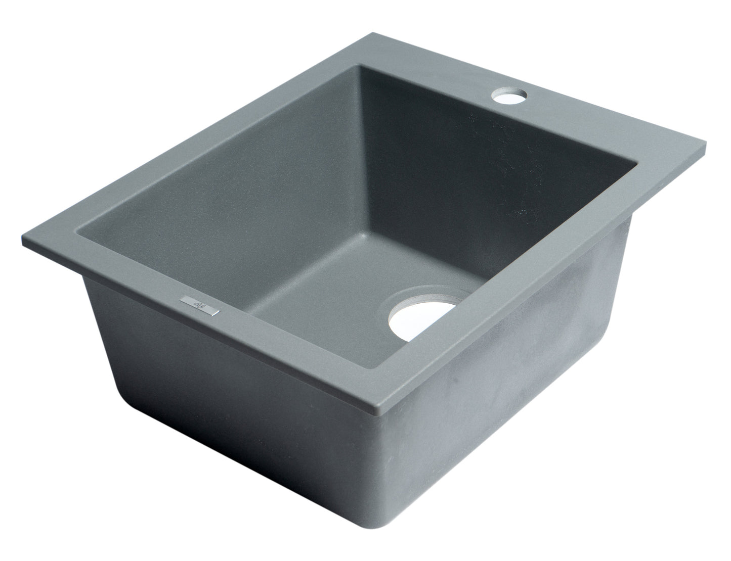 ALFI brand Titanium 17" Drop-In Rectangular Granite Composite Kitchen Prep Sink