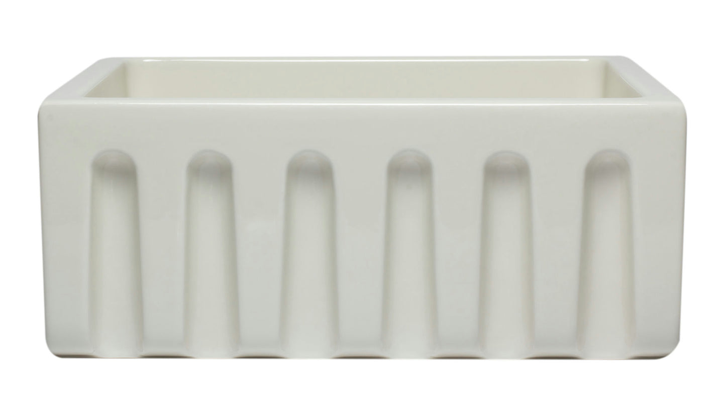 ALFI brand 24 inch Biscuit Reversible Smooth / Fluted Single Bowl Sink