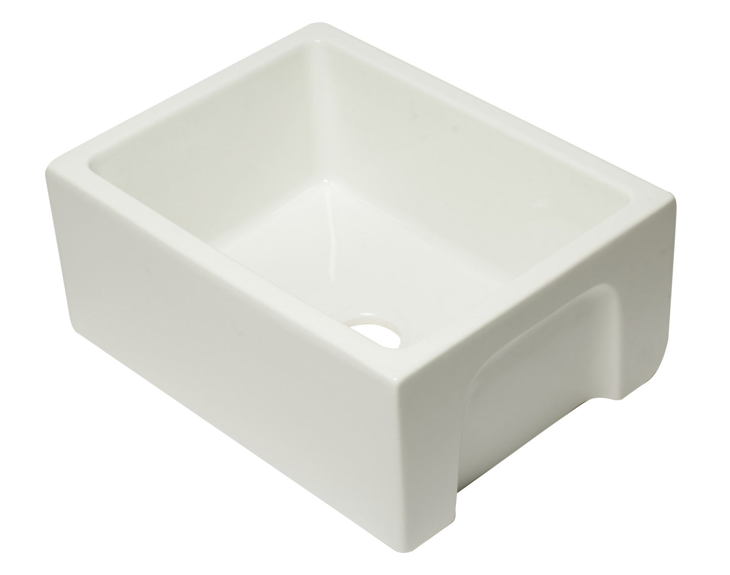 ALFI brand 24 inch Biscuit Reversible Smooth / Fluted Single Bowl Sink