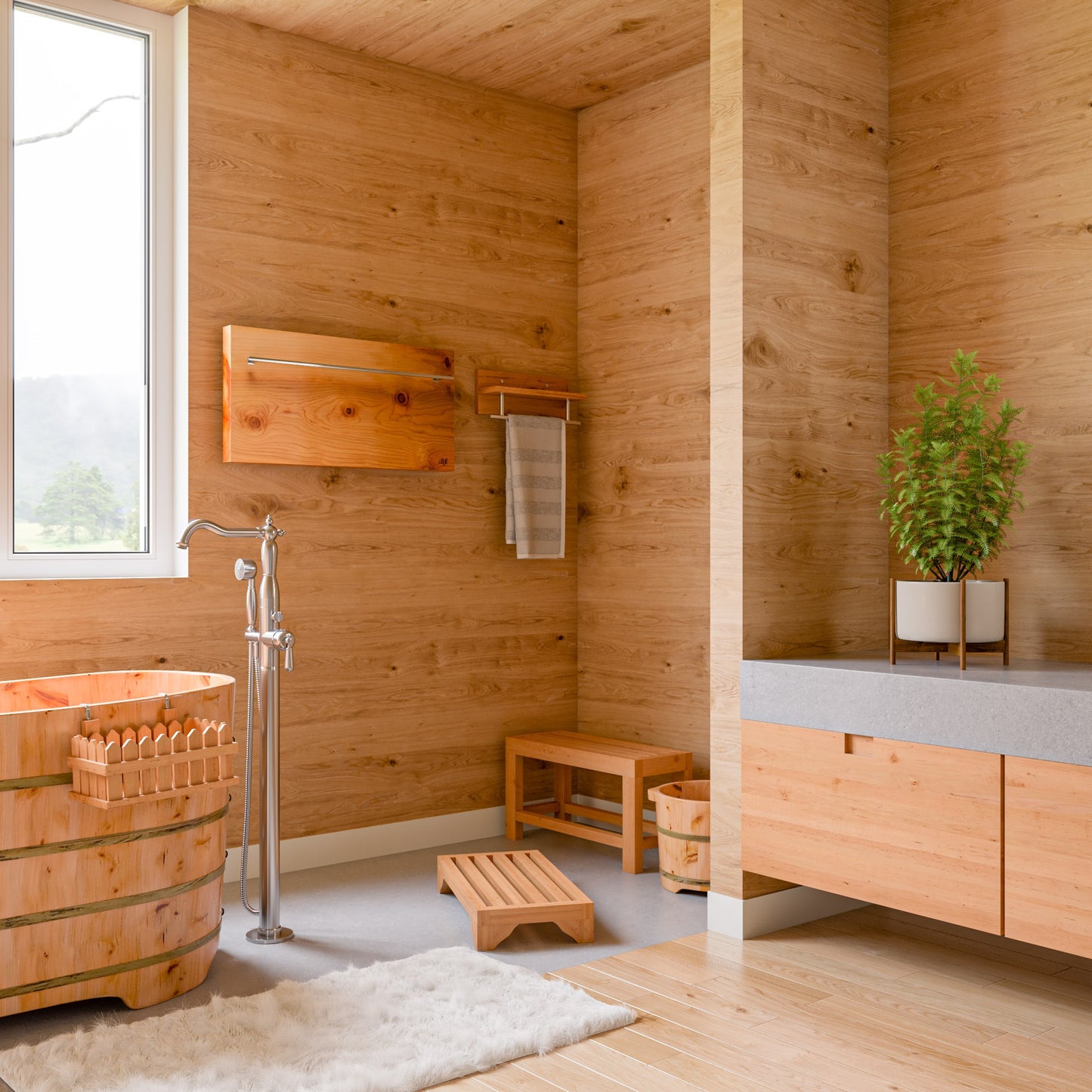 ALFI brand AB2553-BN Brushed Nickel Free Standing Floor Mounted Bath Tub Filler