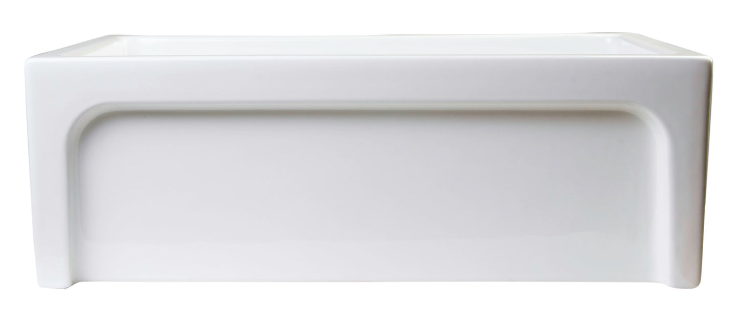 ALFI brand 30" Biscuit Arched Apron Thick Wall Fireclay Single Bowl Farm Sink