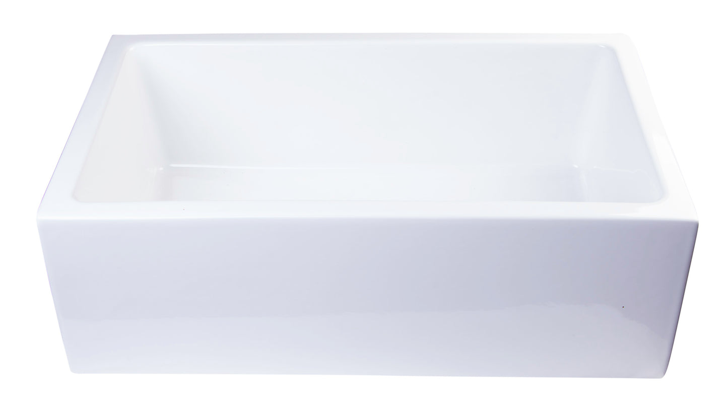 ALFI brand 30" Smooth Apron Solid Thick Wall Fireclay Single Bowl Farm Sink