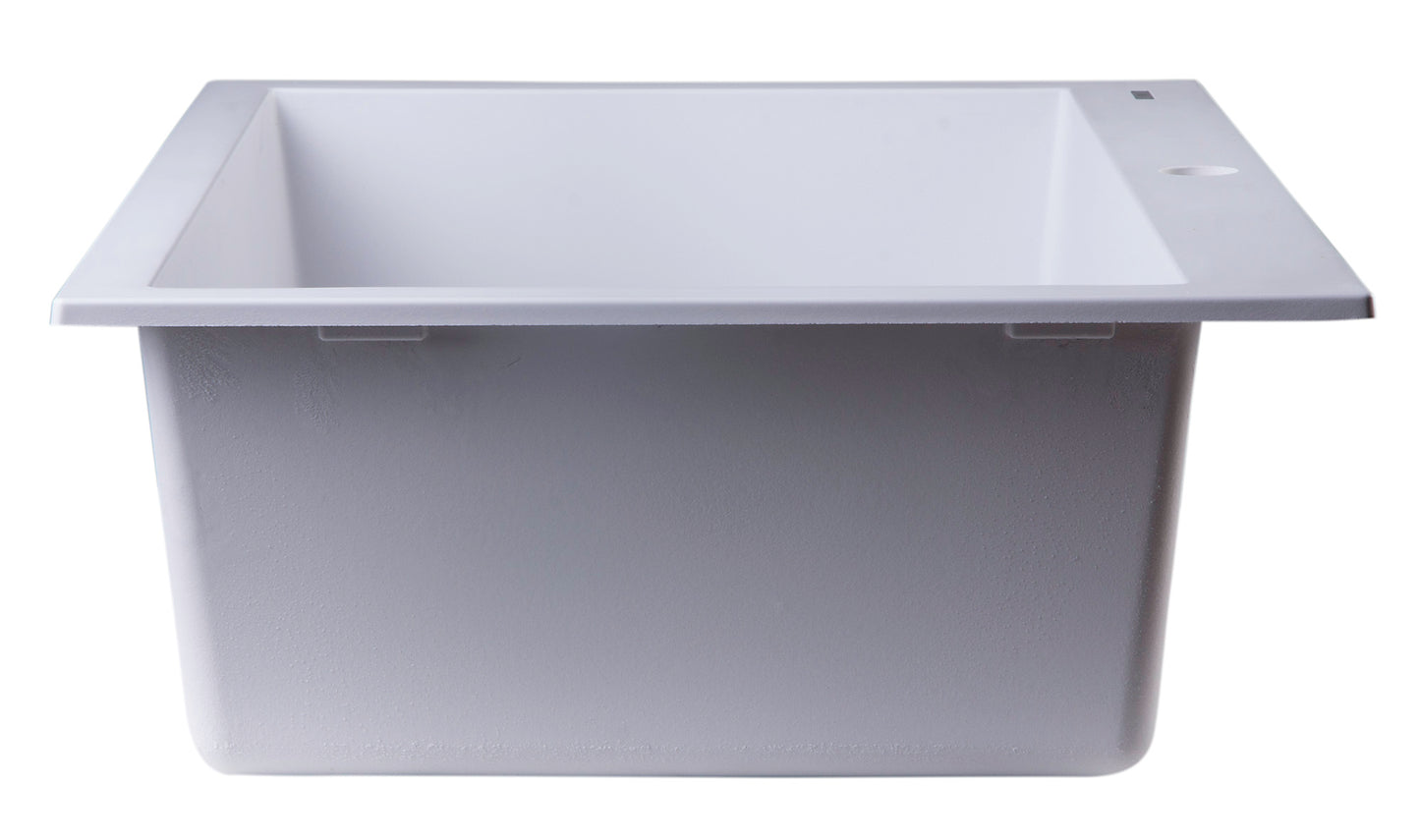 ALFI brand White 30" Drop-In Single Bowl Granite Composite Kitchen Sink