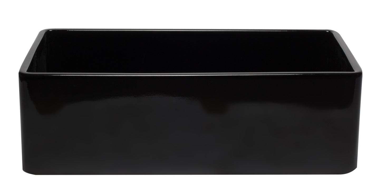 ALFI brand AB3320SB-BG Black Reversible Single Fireclay Farmhouse Kitchen Sink