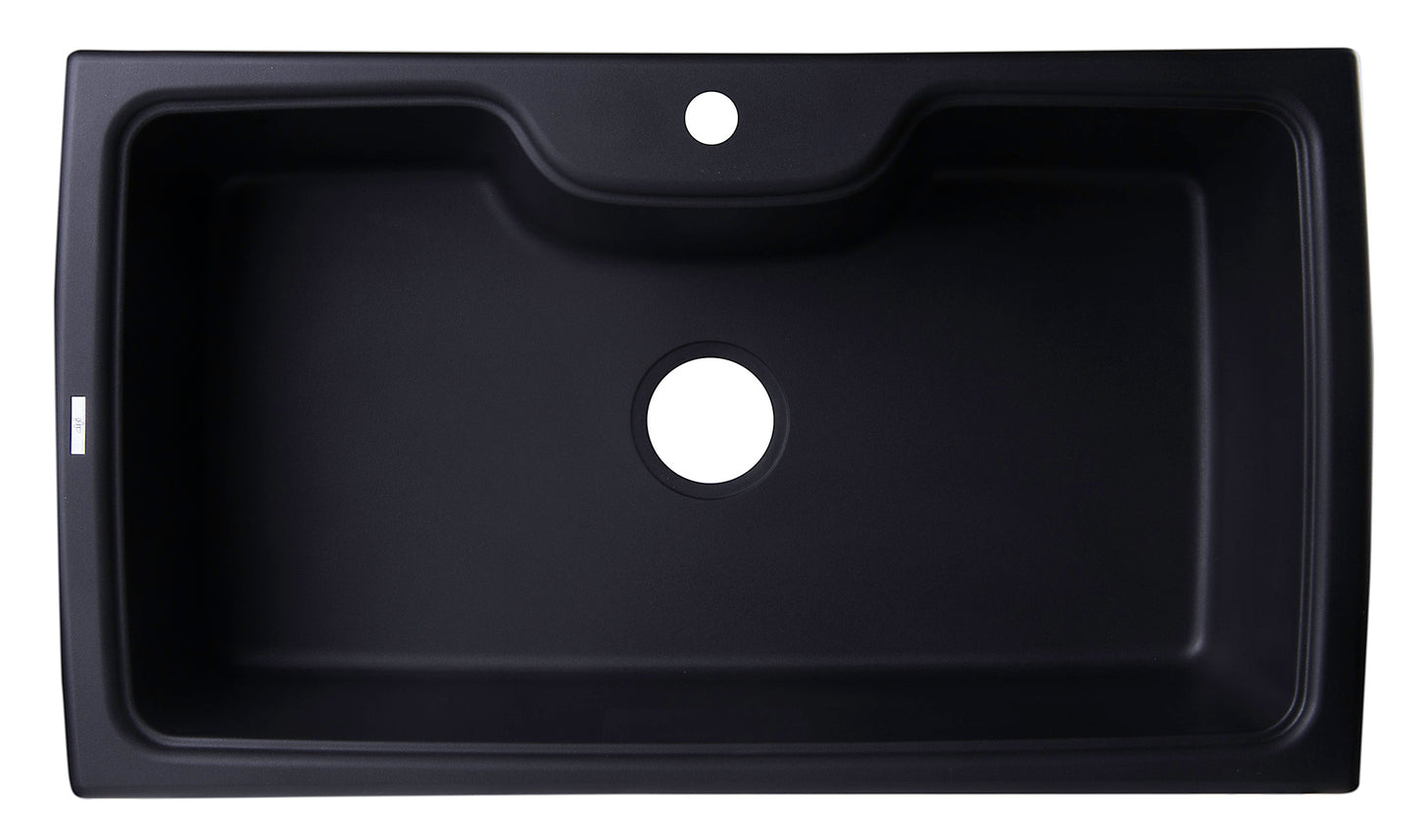 ALFI brand Black 35" Drop-In Single Bowl Granite Composite Kitchen Sink