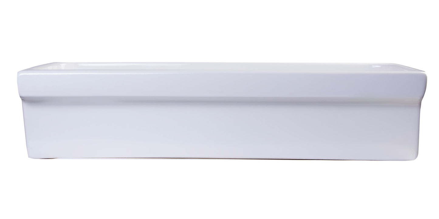 ALFI brand AB36TR 36" White Above Mount Fireclay Bath Trough Sink