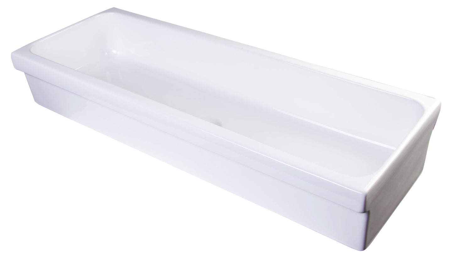 ALFI brand AB48TR 48" White Above Mount Fireclay Bath Trough Sink