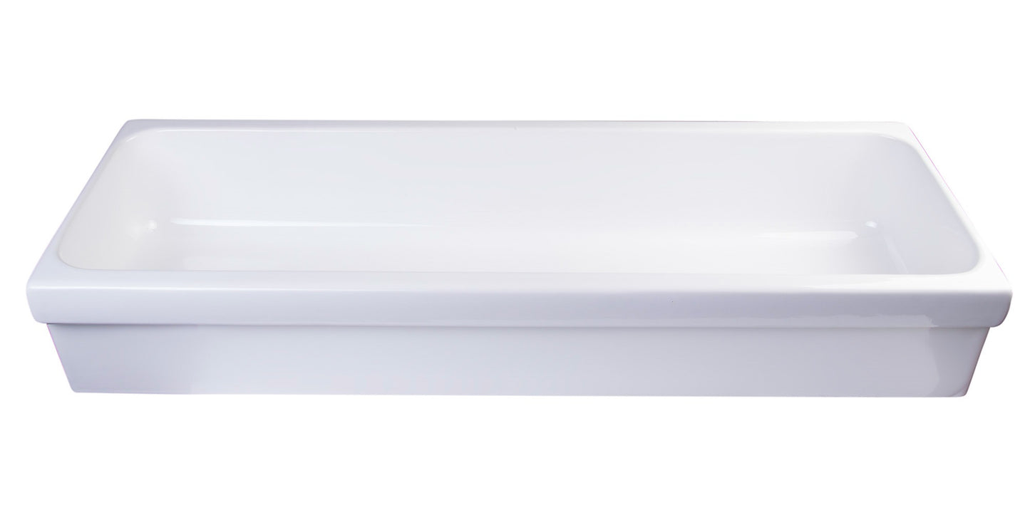 ALFI brand AB48TR 48" White Above Mount Fireclay Bath Trough Sink