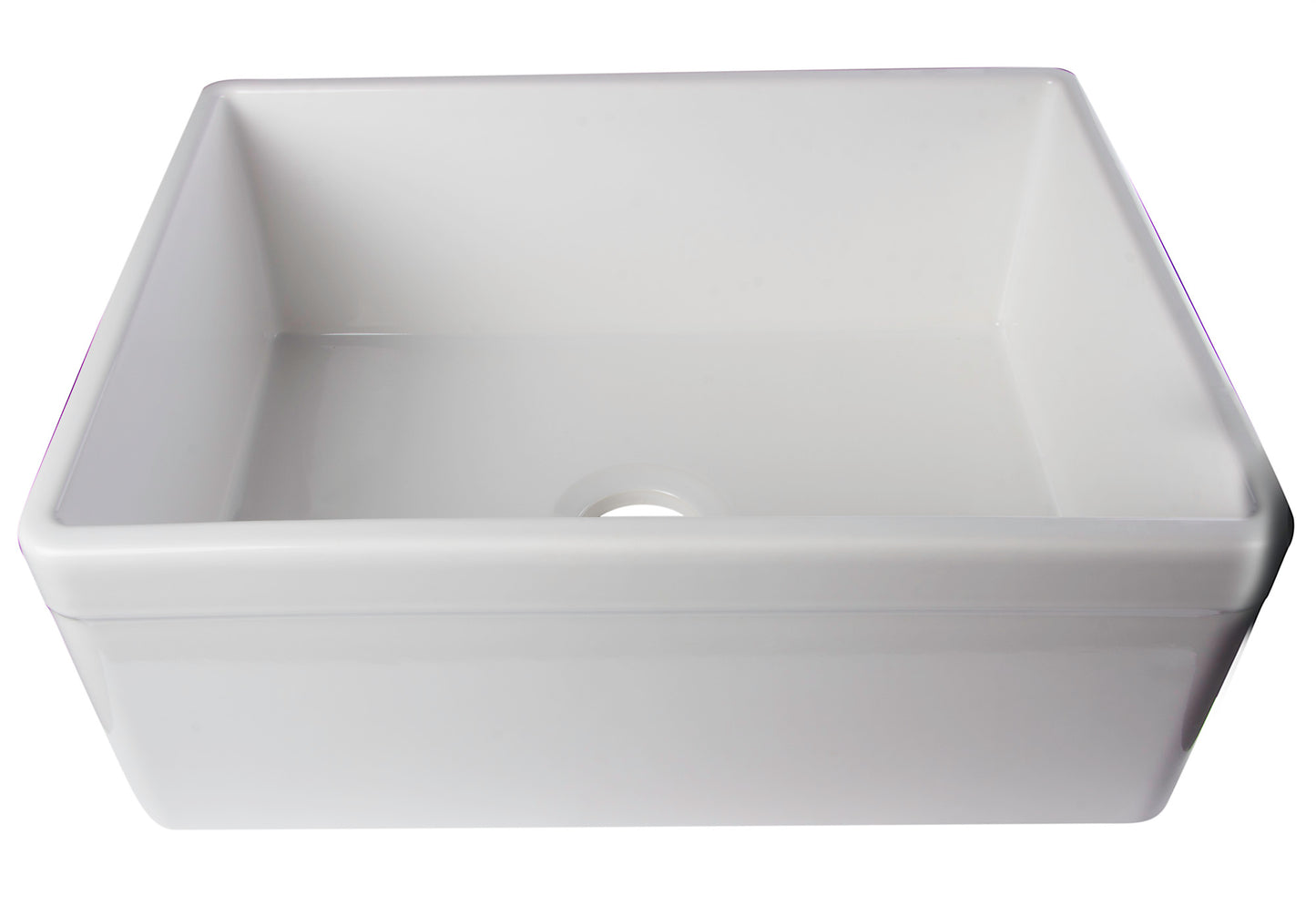 ALFI brand 26" Decorative Lip Apron Single Bowl Fireclay Farmhouse Kitchen Sink