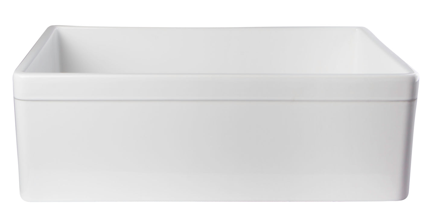 ALFI brand 30" Decorative Lip Apron Single Bowl Fireclay Farmhouse Kitchen Sink