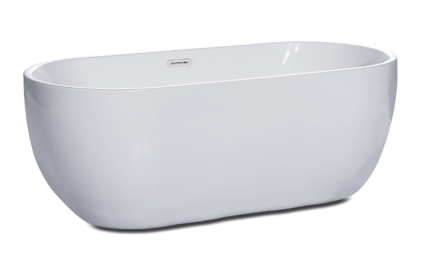 ALFI brand AB8839 67 inch White Oval Acrylic Free Standing Soaking Bathtub