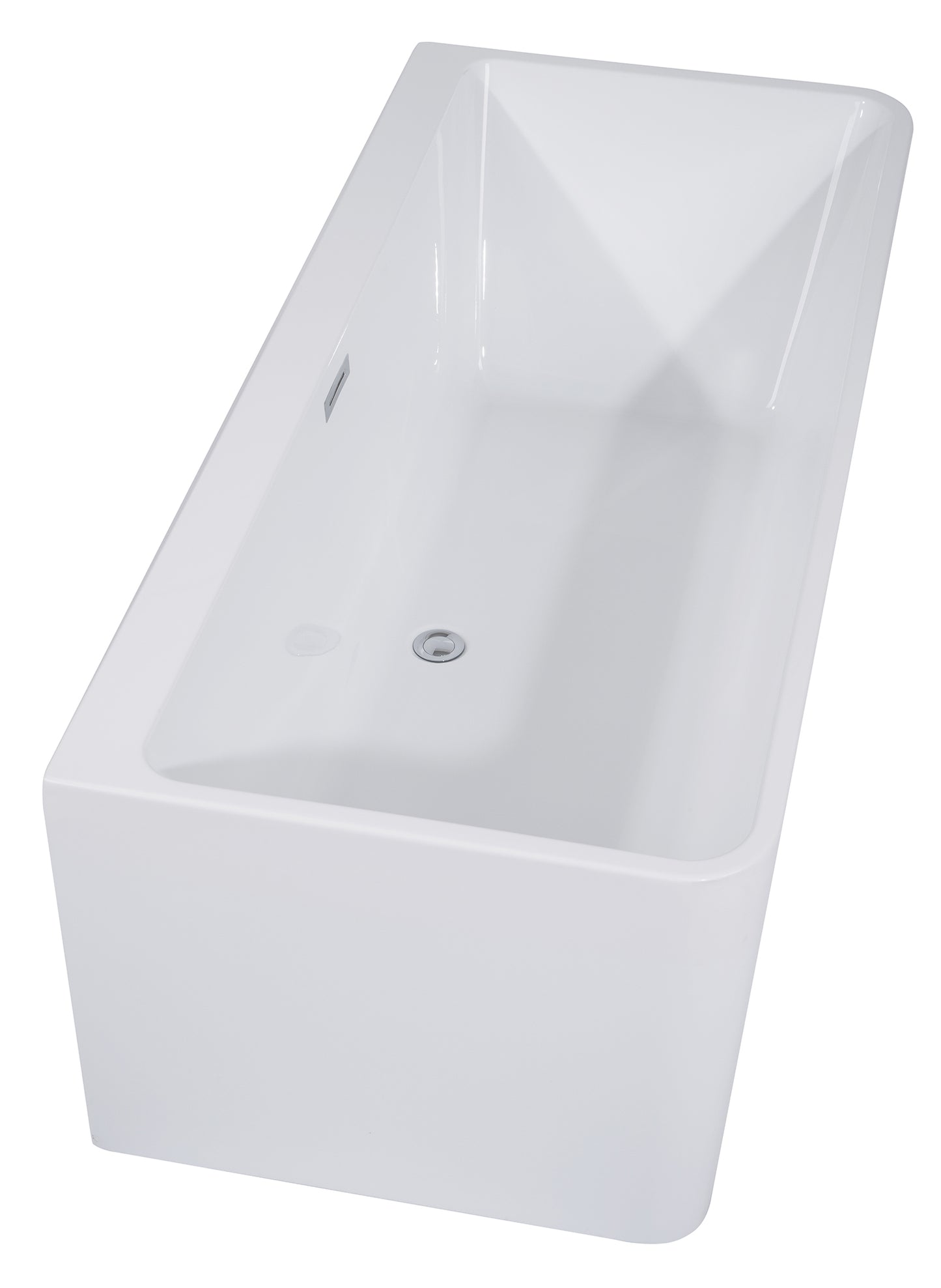 ALFI brand AB8858 59 inch Rectangular Acrylic Free Standing Soaking Bathtub