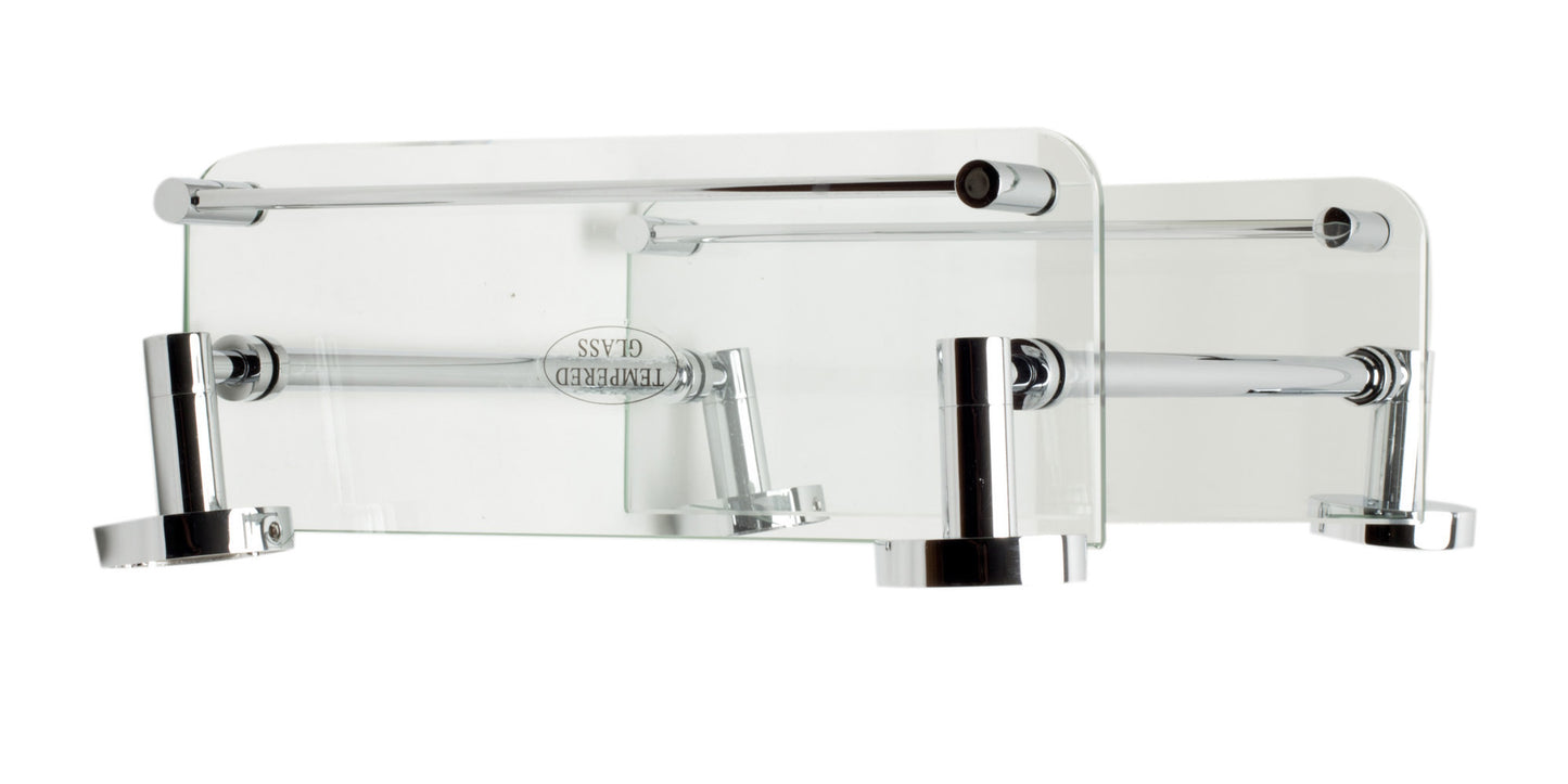 ALFI brand Wall Mounted Double Glass Shower Shelf Bathroom Accessory