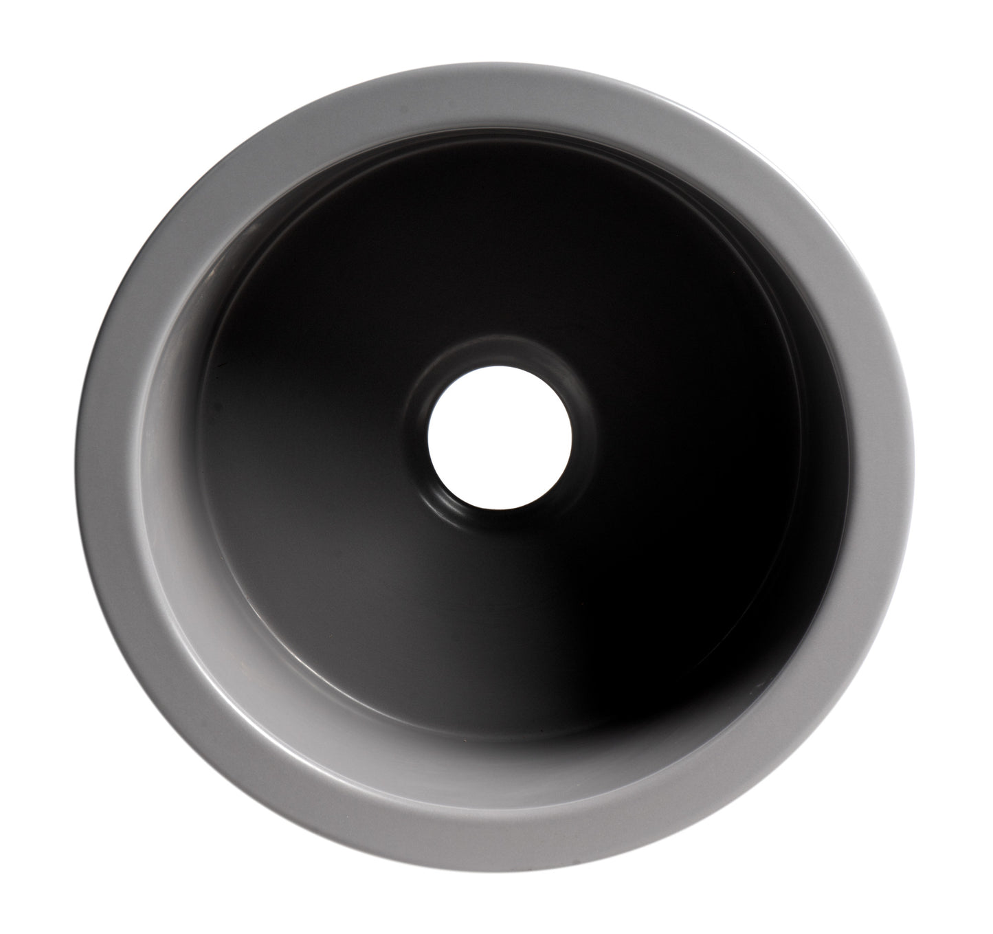 ALFI brand Gray Matte Round 18" x 18" Undermount / Drop In Fireclay Prep Sink