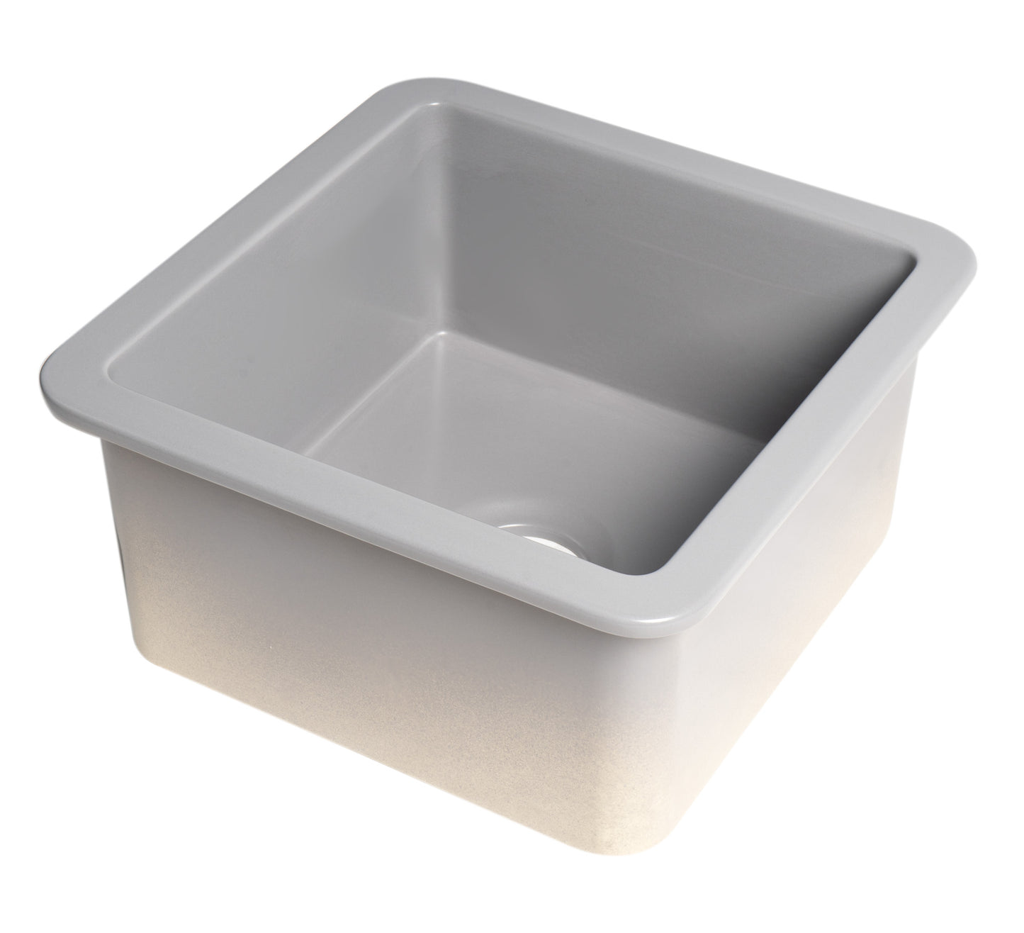 ALFI brand Gray Matte Square 18" x 18" Undermount / Drop In Fireclay Prep Sink
