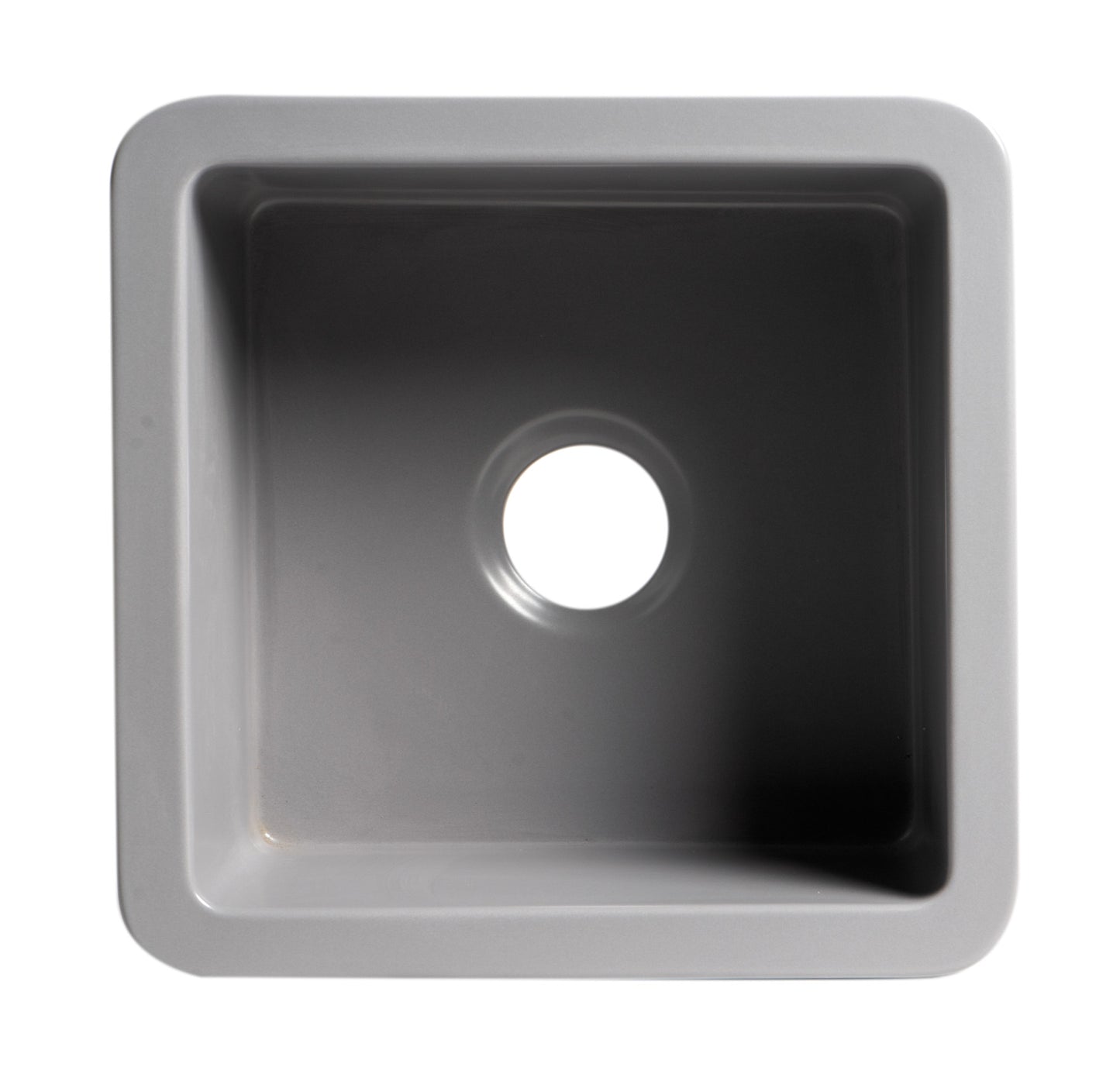 ALFI brand Gray Matte Square 18" x 18" Undermount / Drop In Fireclay Prep Sink