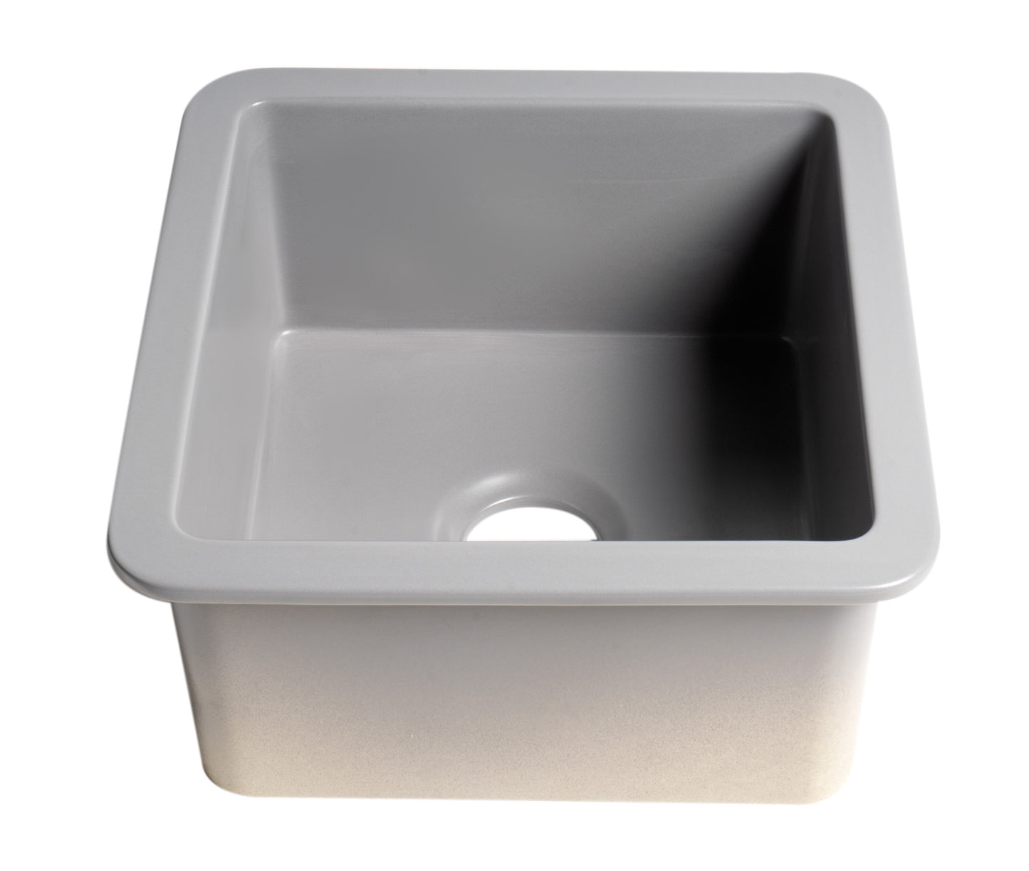 ALFI brand Gray Matte Square 18" x 18" Undermount / Drop In Fireclay Prep Sink