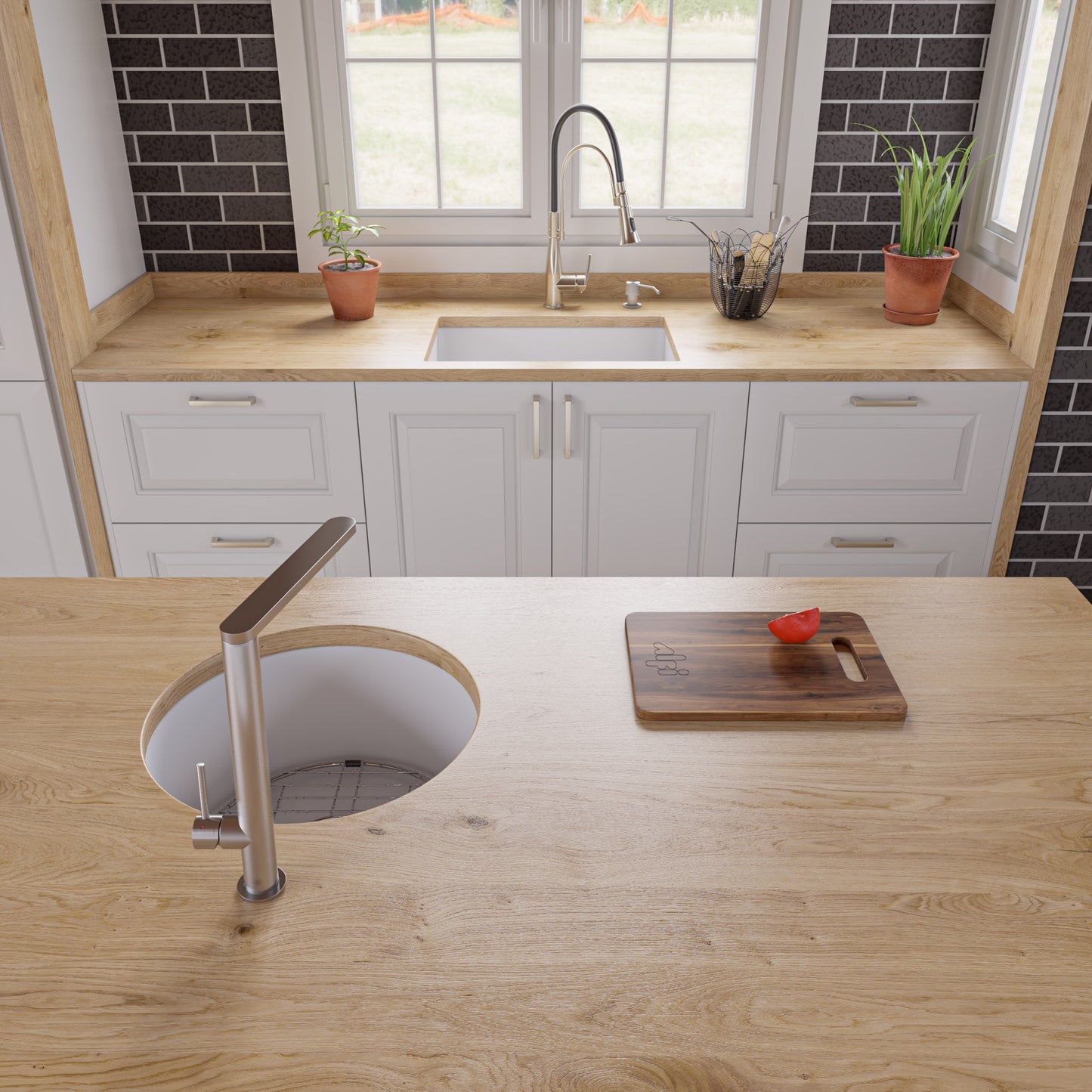 ALFI brand White 27" x 18" Fireclay Undermount / Drop In Firelcay Kitchen Sink