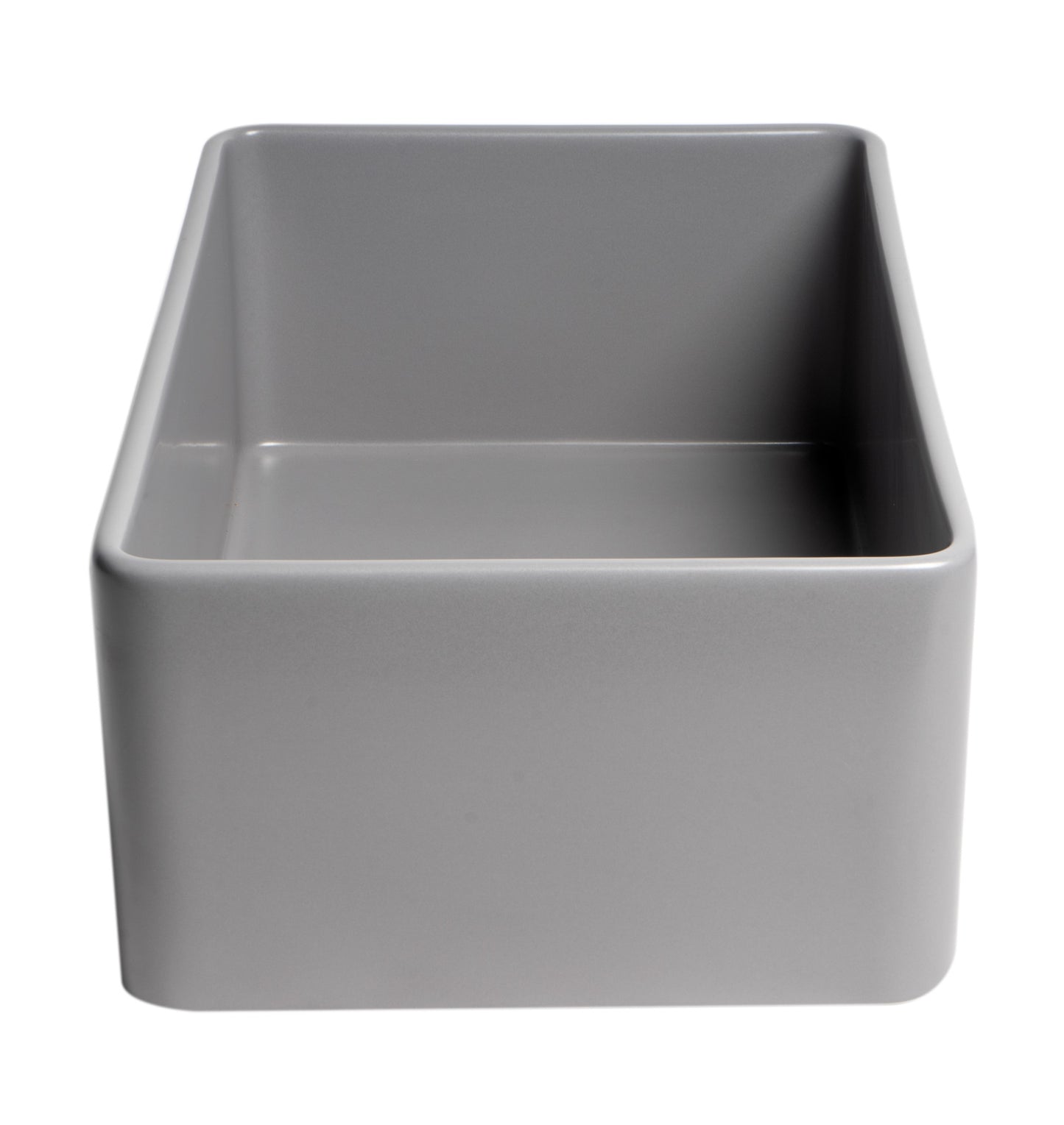 ALFI brand Gray Matte Smooth Apron 30" x 18" Single Bowl Fireclay Farm Sink