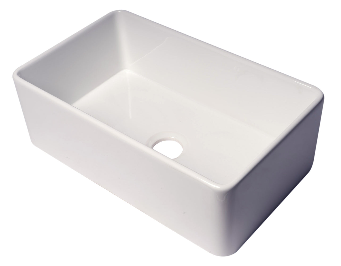 ALFI brand 30" Thin Wall Single Bowl Smooth Apron Fireclay Kitchen Farm Sink