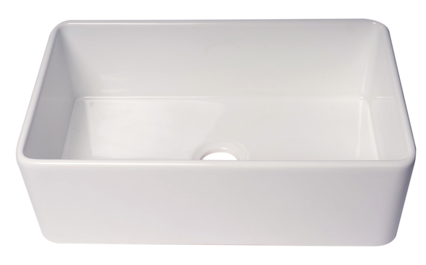 ALFI brand 30" Thin Wall Single Bowl Smooth Apron Fireclay Kitchen Farm Sink