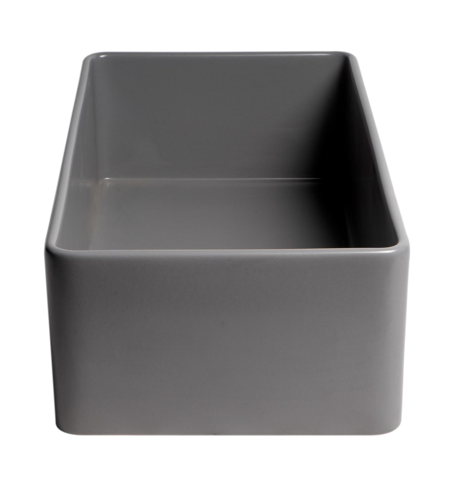ALFI brand Gray Matte Smooth Apron 36" x 18" Single Bowl Fireclay Farm Sink