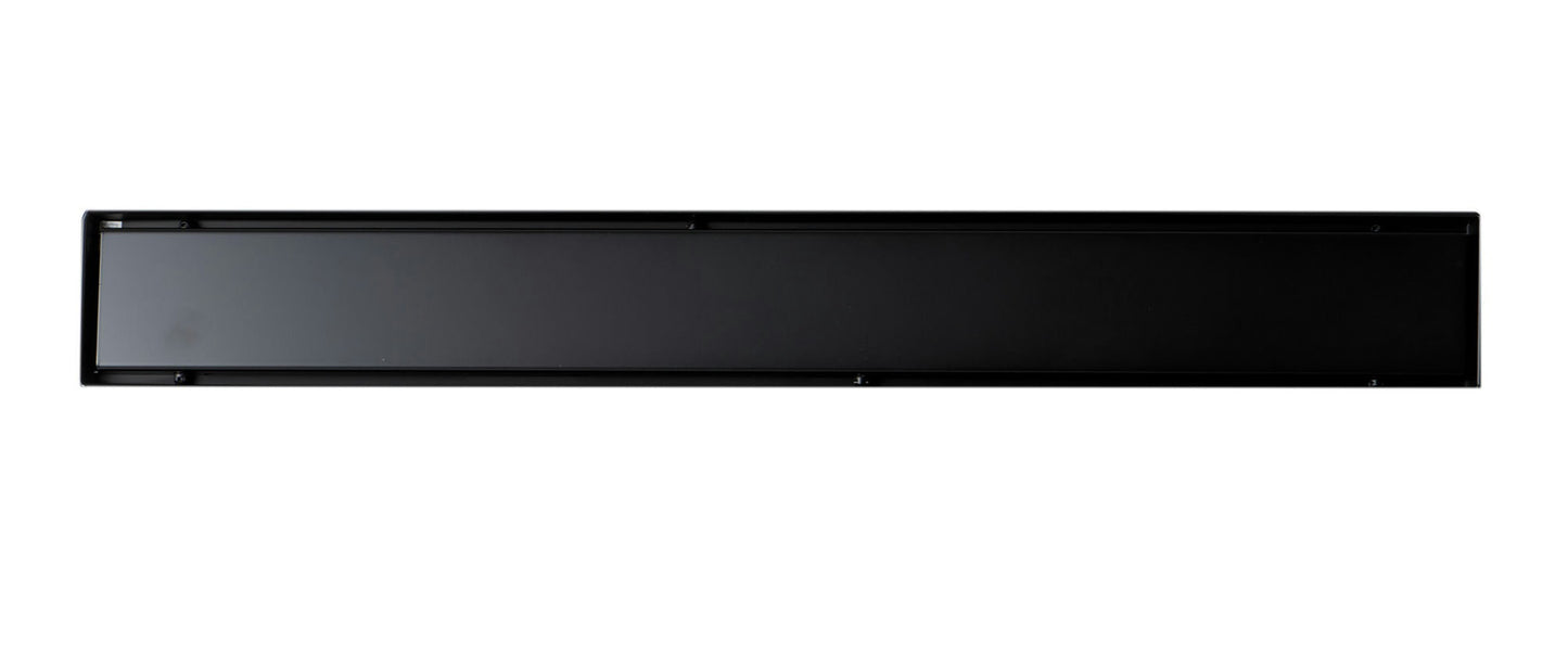 ALFI brand 24" Black Matte Stainless Steel Linear Shower Drain with Solid Cover
