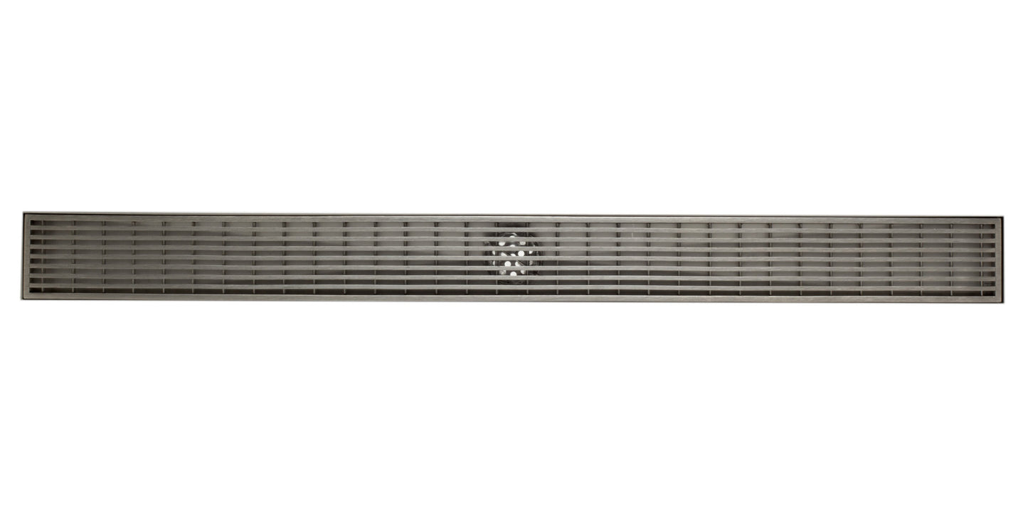 ALFI brand 32" Modern Stainless Steel Linear Shower Drain with Groove Lines