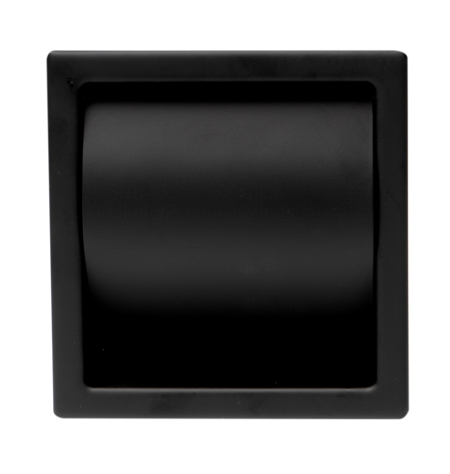 ALFI brand Black Matte Stainless Steel Recessed Toilet Paper Holder with Cover
