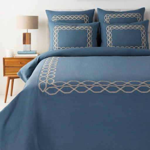Surya Afia Deep Teal Twin Duvet 68"W X 86"L