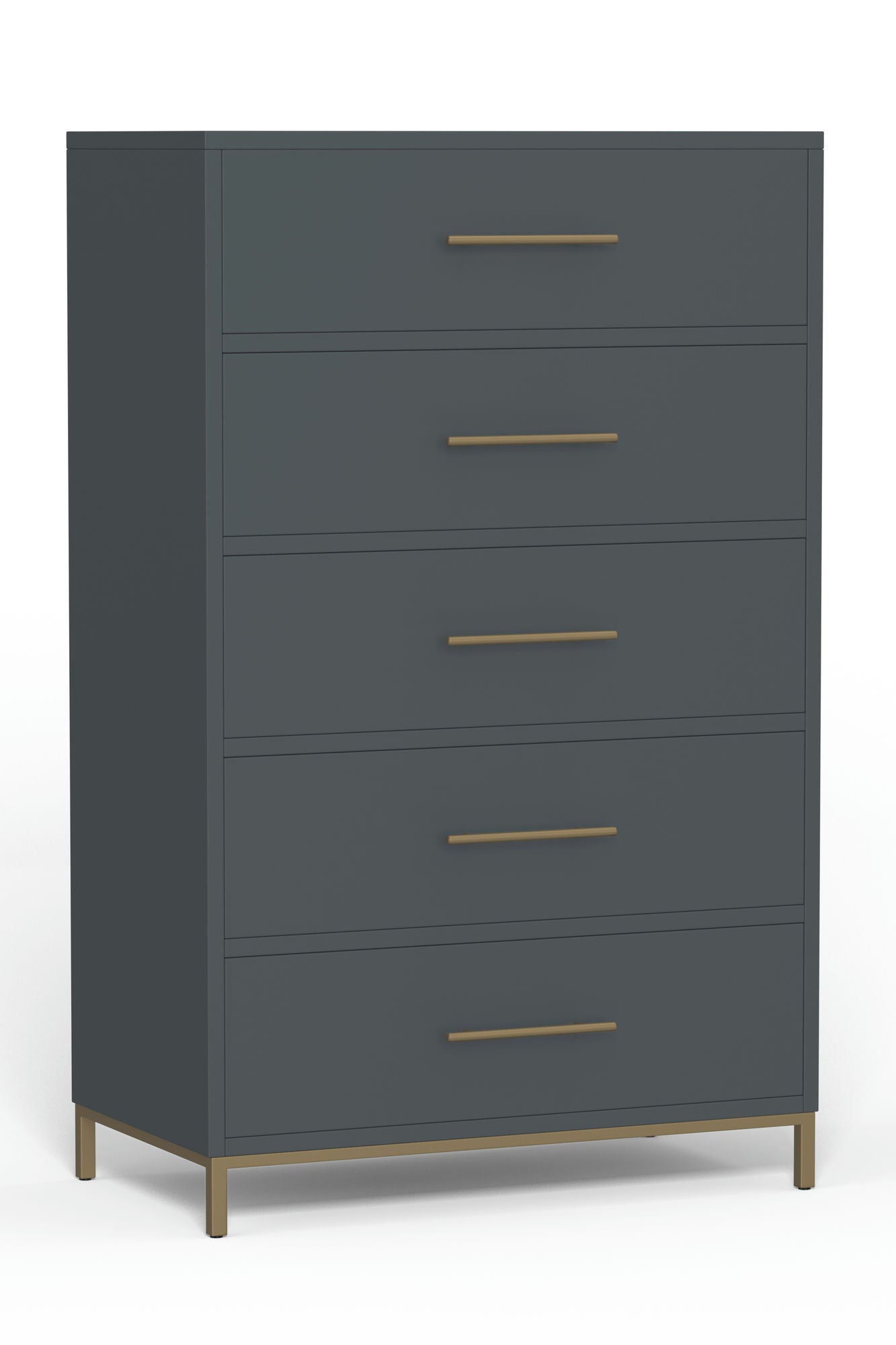 Alpine Furniture Madelyn Five Drawer Chest, Slate Gray