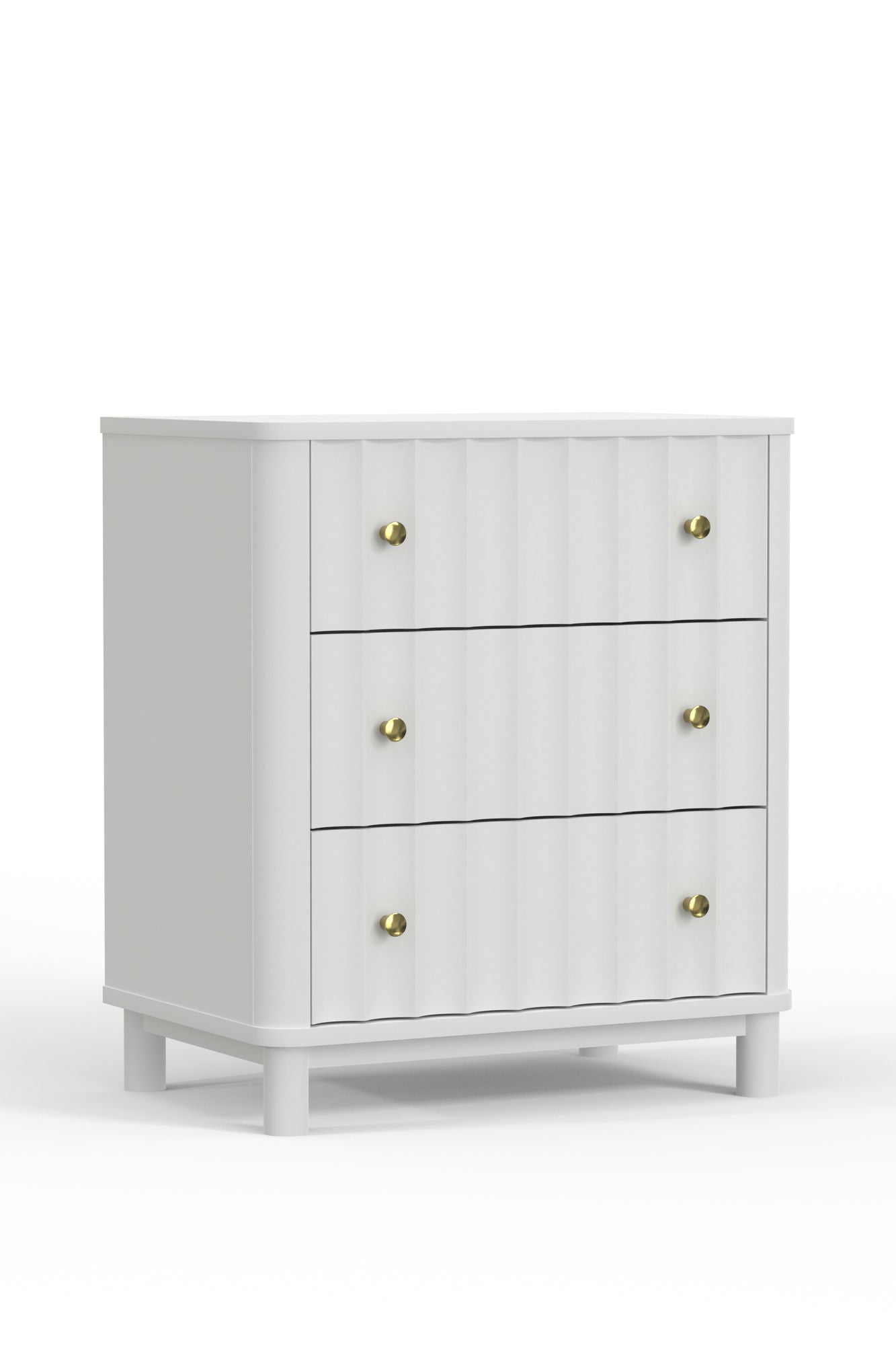 Alpine Furniture Stapleton 3 Drawer Small Chest, White
