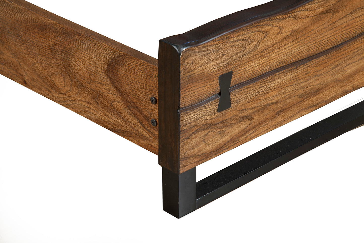 Alpine Furniture Live Edge Full Size Panel Bed, Tobacco