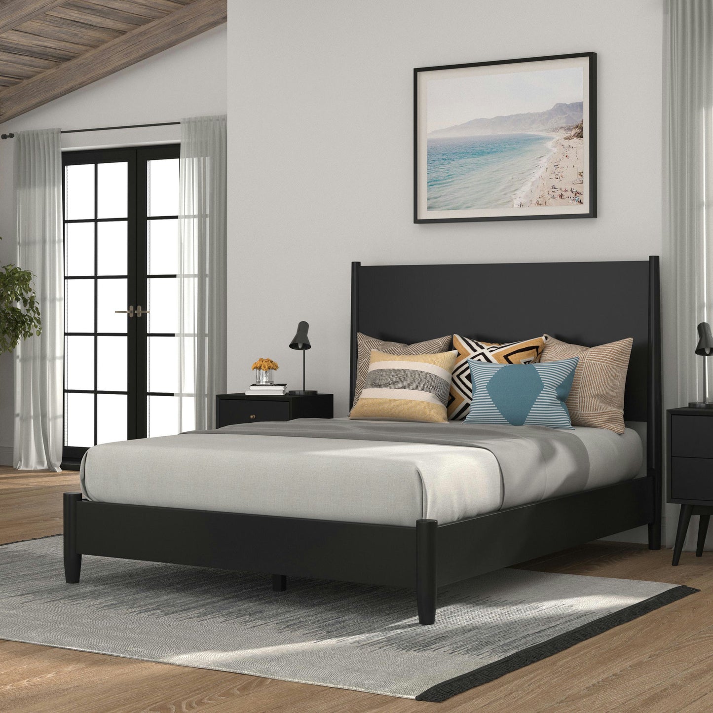 Alpine Furniture Flynn Queen Platform Bed, Black