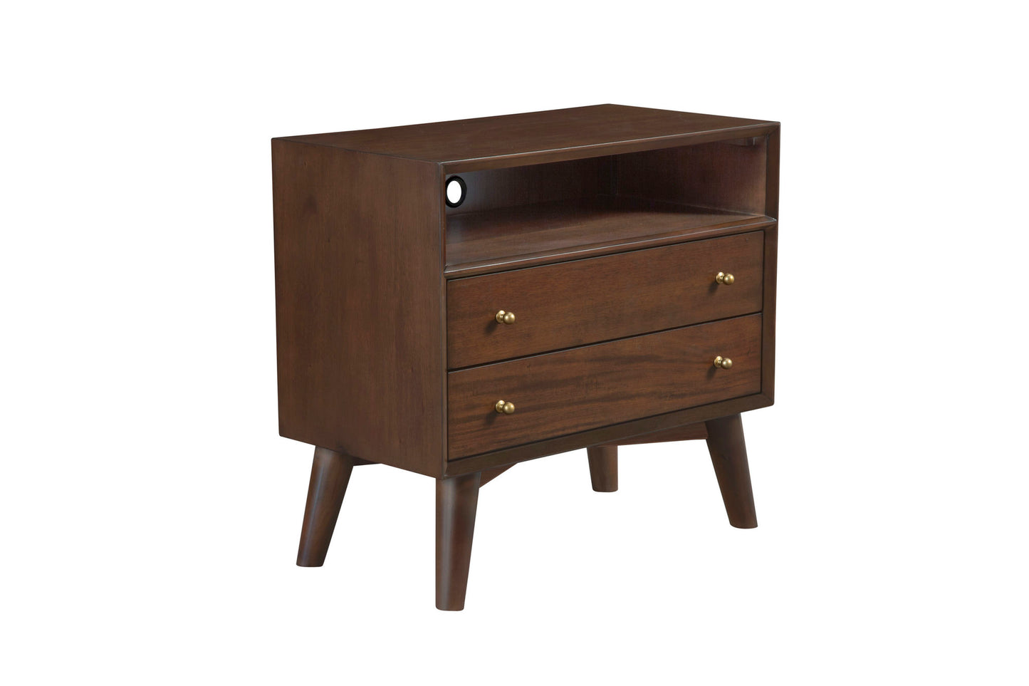 Alpine Furniture Flynn Large Nightstand, Walnut