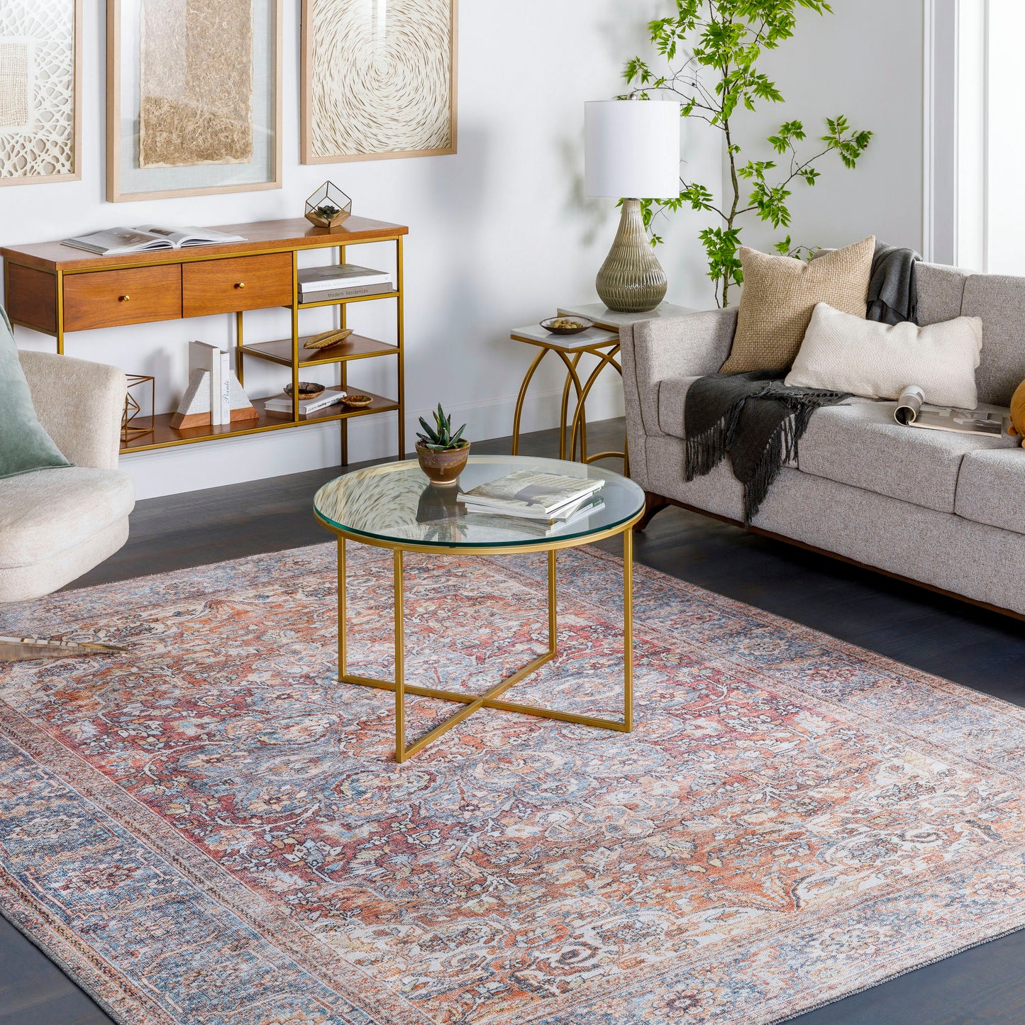 Surya Alanya ALY-2304 Rug 5'3" x 7' - Brick Red