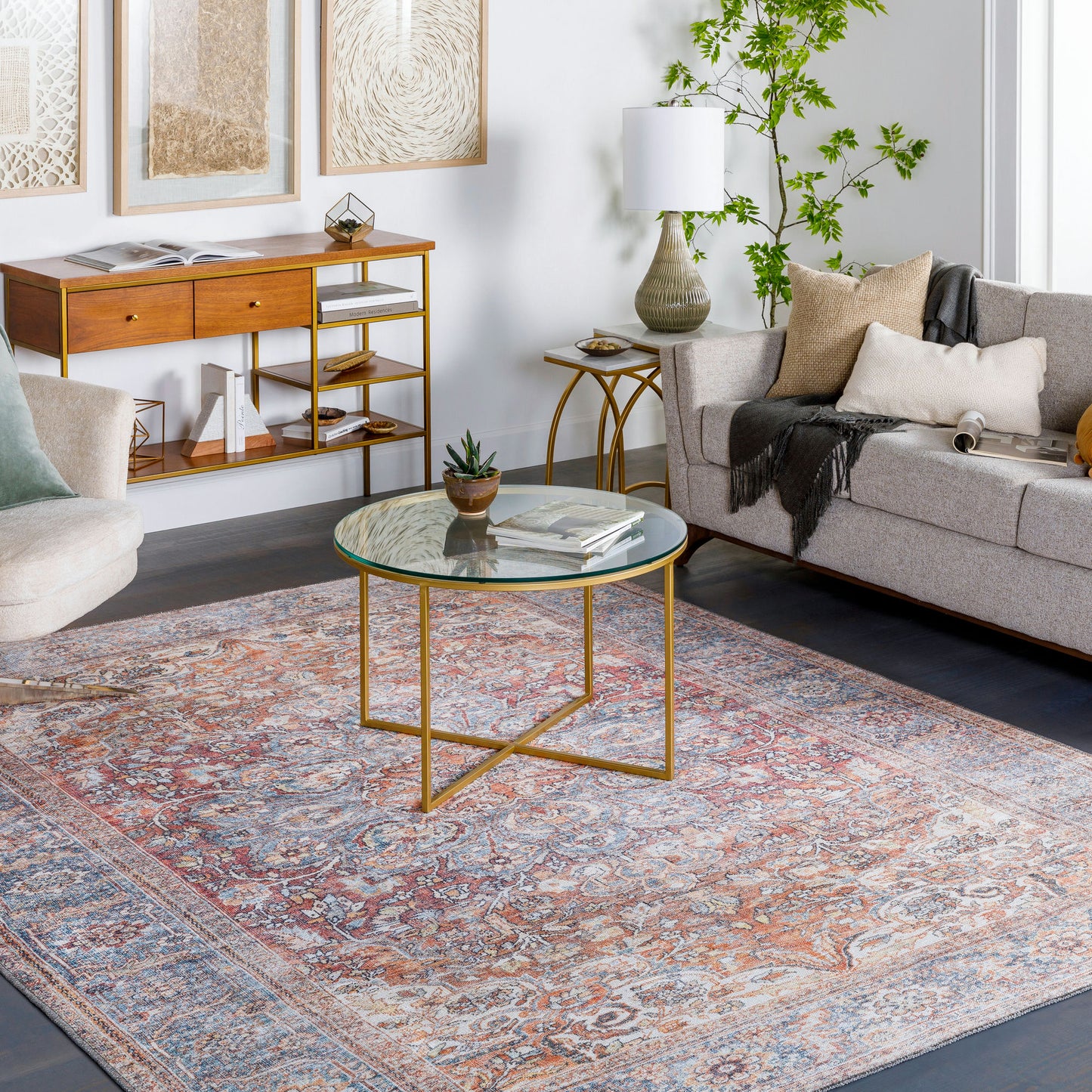 Surya Alanya Brick Red Rug 6'7" X 9'