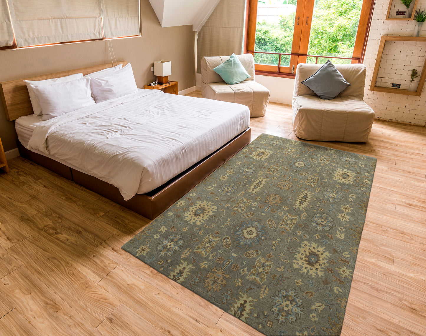 Kaleen Amaranta Collection Mushroom Sand Area Rug 5' x 7'9"