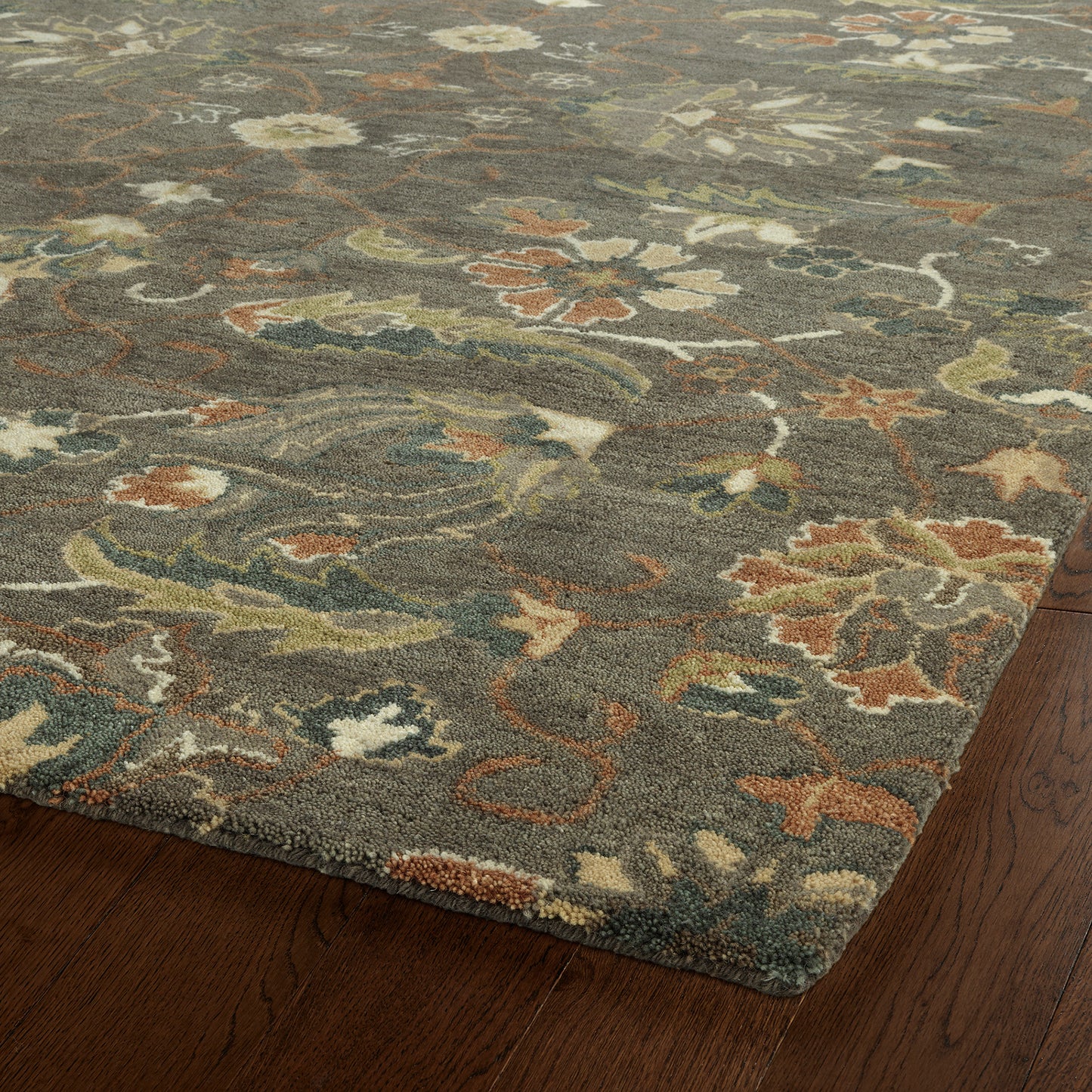 Kaleen Amaranta Collection Mushroom Salmon Area Rug 5' x 7'9"