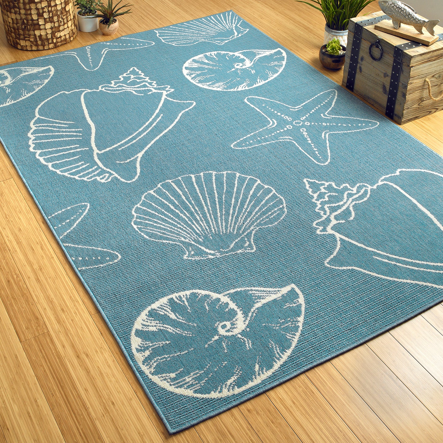Kaleen Amalie Collection AML04-79 Light Blue Area Rug 7'2" x 10'5"