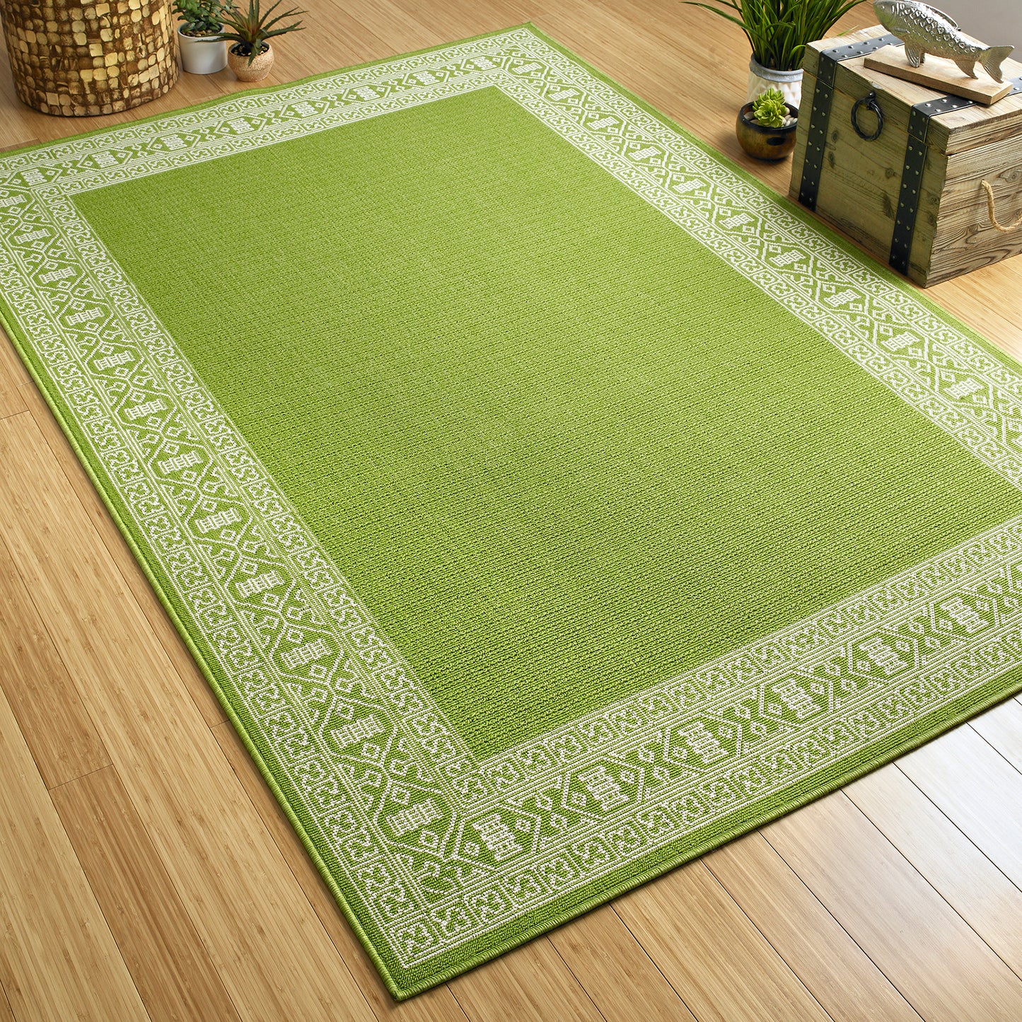 Kaleen Amalie Collection AML06-96 Lime Green Area Rug 7'2" x 10'5"