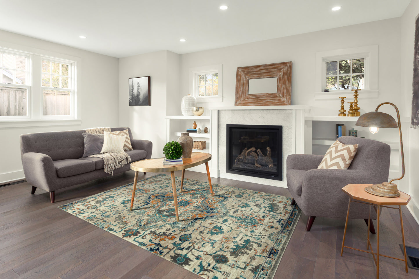 Kaleen Ania Collection Orange Sand Area Rug 5'3" x 7'