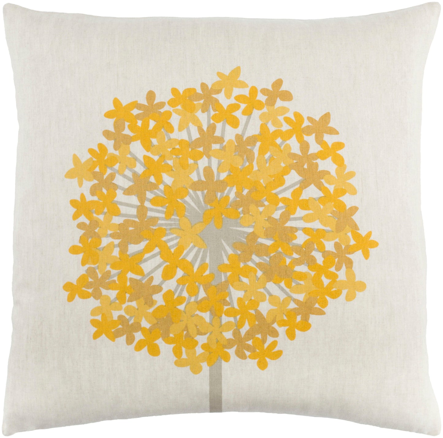 Surya Agapanthus Taupe Pillow Shell With Polyester Insert 20"H X 20"W