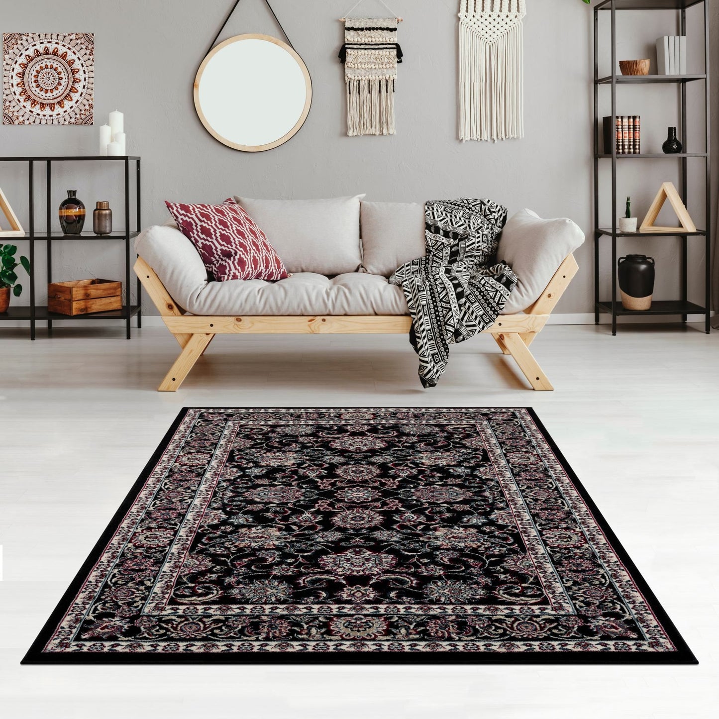 Arabella-Arb145-Black-Canada-Car14558-5.3 X 7.6-160X230 Area Rug