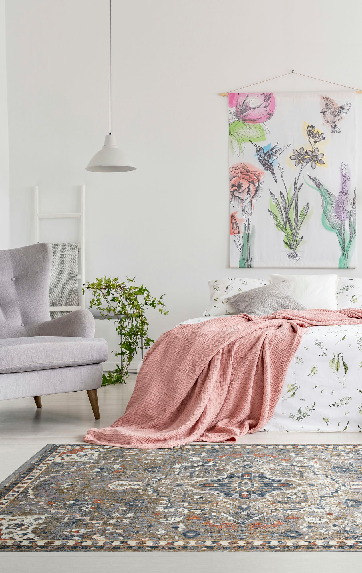 Kaleen Artundra Collection Dark Lavender Area Rug 7'10" x 10'3"