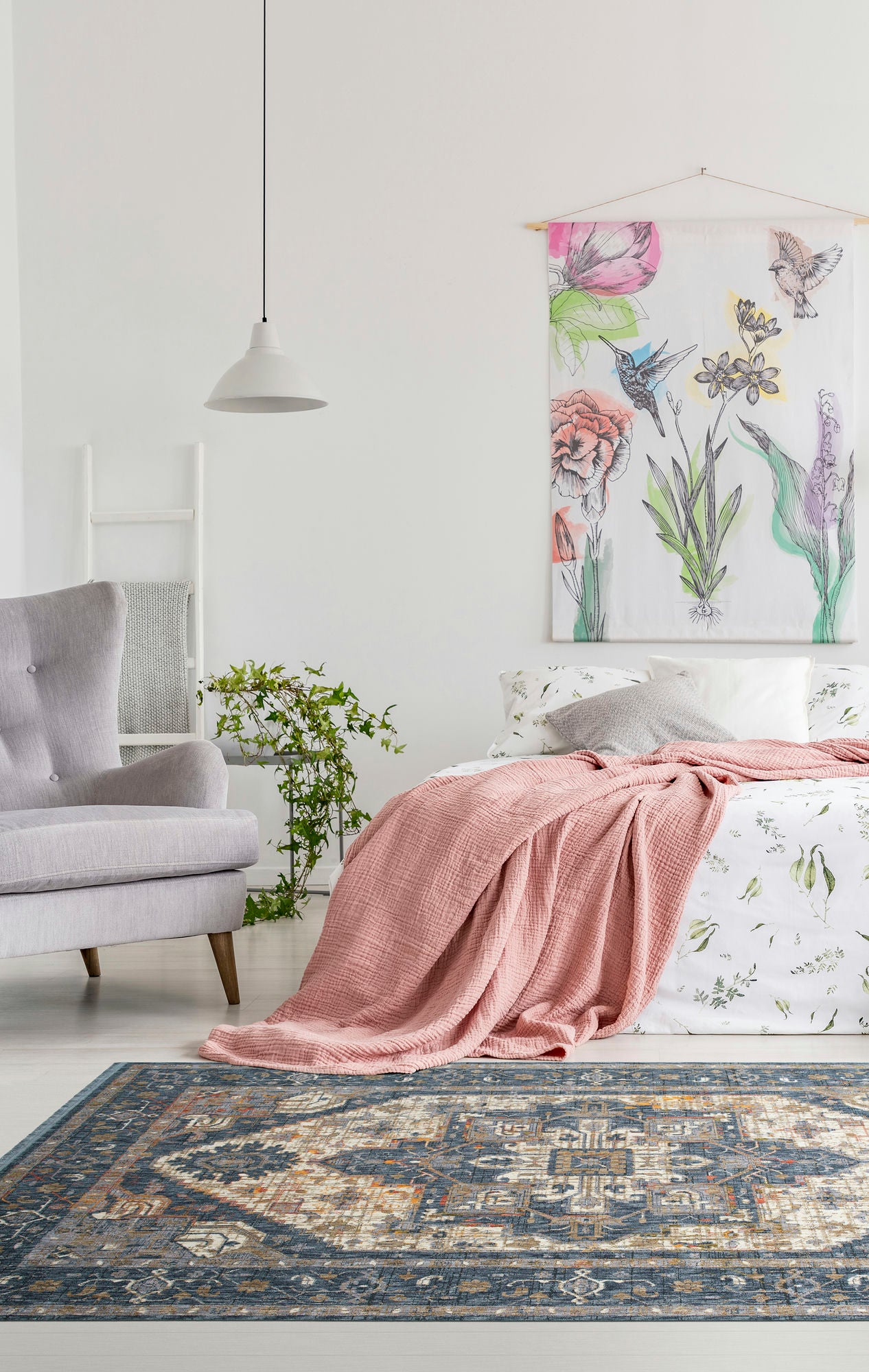 Kaleen Artundra Collection Dark Navy Area Rug 5'3" x 5'3"