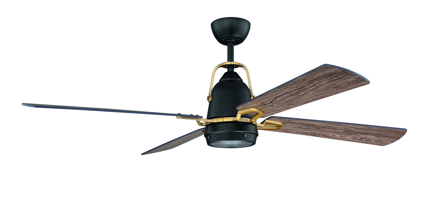 52" Beckett Ceiling Fan in Flat Black/Satin Brass